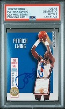 1992 Skybox USA #8 Patrick Ewing auto signed card PSA DNA 10 9