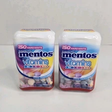 2 Mentos Vitamins Cool Fruity Mix Hard Mints 150 Pieces Each Sugarfree