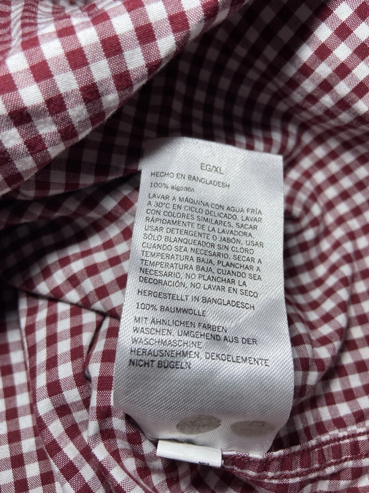 Nautica Wrinkle Resistant Shirt Men's XL Red Gingham Check Button Down image 5