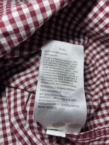 Nautica Wrinkle Resistant Shirt Men's XL Red Gingham Check Button Down image 5