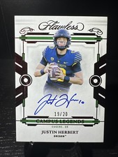 2022 Flawless Collegiate - Justin Herbert Campus Legends On Card Auto Ruby /20