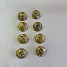 GERMAN WWII KRIEGSMARINE NAVY BUTTONS SET OF 8 OVERHOFF & CIE 25 MM GOLD TONE