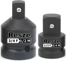 2PCS Impact Socket Adapter and Reducer Set,3/4"To 1/2" & 1/2"To 3/4" Drive Socke
