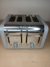 Dualit Cat4 Architect 4-Slot Toaster Silver Turquoise Stainless Steel 4 Slice