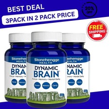 Dynamic Brain Supplement 60 Capsules–Memory Focus Clarity-Pack of 3, EXP