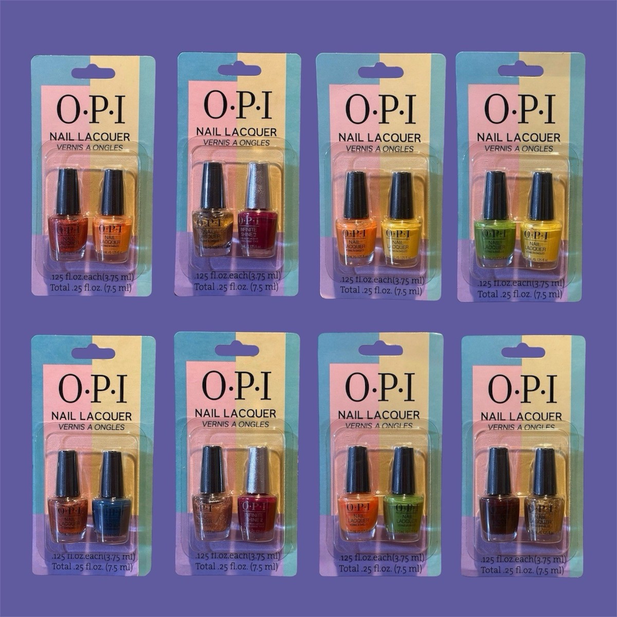 OPI Nail Lacquer Mini Travel Size Set Nail Polish, Two Bottles