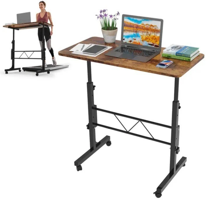 Mobiler Sitz-Steh Schreibtisch Computertisch mit Rädern