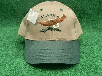 Vintage Alaska Hat Cap Snap Back Brown Embroidered Bald Eagle Souvenir Outdoors