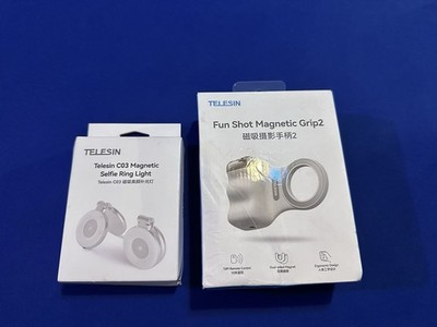 TELESIN Fun Shot Magnetic Phone Grip + Selfie Light Bundle for iPhone/Android