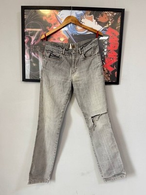 Vintage PRADA Sport Grey Distressed Jeans Archival Red Tab Size 30-32