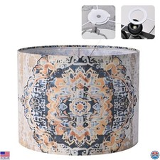 Chic Moroccan Trellis Drum Lamp Shade - 13x13x10in Boho Design for Spider/Table