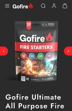 Gofire 50pc FIRE STARTERS Camping Hiking Backpacking Campfire Fireplace Grill