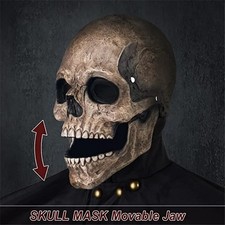 Horror Party Halloween Skull Mask Full Head Helmet With Movable Jaw Prop Scary