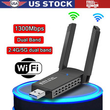 USB 3.0 Wireless WIFI Adapter 1300Mbps Long Range Dongle Dual Band Network
