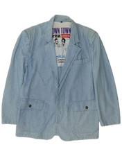 Carrera Mens 1 Button Denim Blazer Jacket UK 38 Medium Blue Cotton BB30