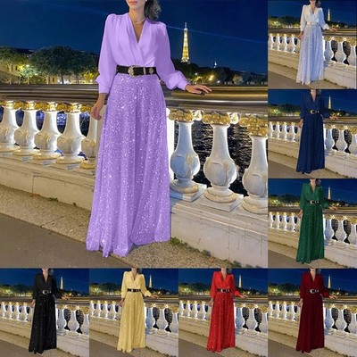 Modischer lockerer Jumpsuit mit V-Ausschnitt für Damen mit wunderschönen Paill
