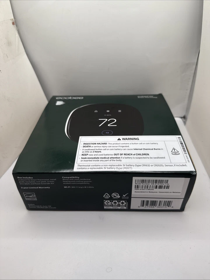 Ecobee3 Lite Smart WiFi Thermostat – Programmable – Open Box, Never Used - Image 2 of 4