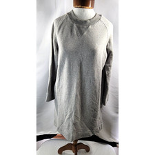 Madewell Womens XS Heather Gray Crew Neck Long Sleeve Sweater Comfy Tunic Dress