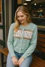 Vintage Susan Bristol Hand Embroidered Cardigan Sweater • Size M • Floral 1989