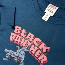 Marvel Black Panther Crewneck Sweatshirt Blue Cotton Blend Men's M NEW