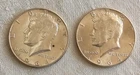1964 D, P Kennedy Half Dollar - 90% Silver Lot of Two Cleaned