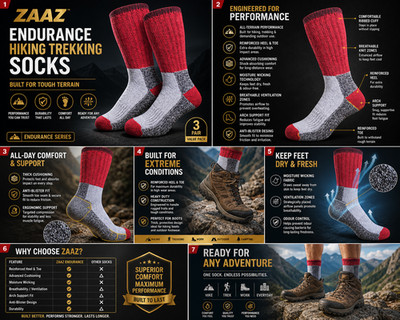 3 Paar ZE Herren Stiefelsocken Camping Outdoor Activity | UK 6,7,8,9,10,11 | 3 Paar