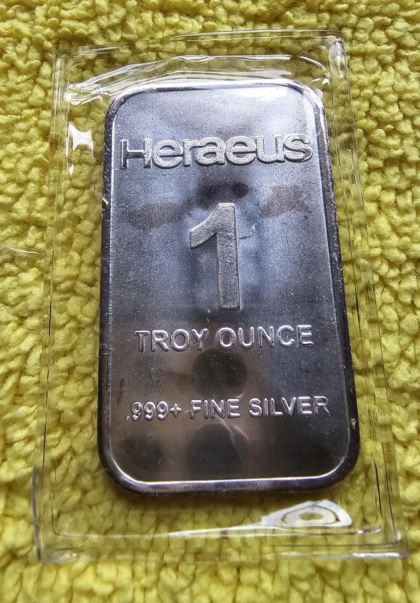 Heraeus Silver Bullion 1 oz Precious Metal Content per Unit Just