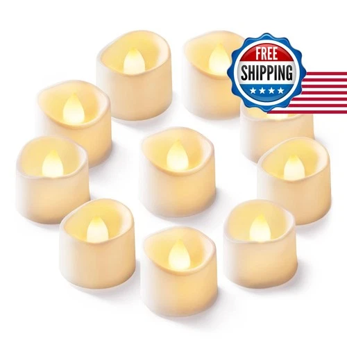 12Pcs Homemory Flickering Flameless Battery LED Tea Lights 200+Hours Votive - product listing photo
