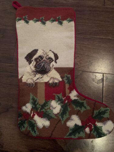 Dog needlepoint stocking- not a kit…new! - Picture 1 of 4