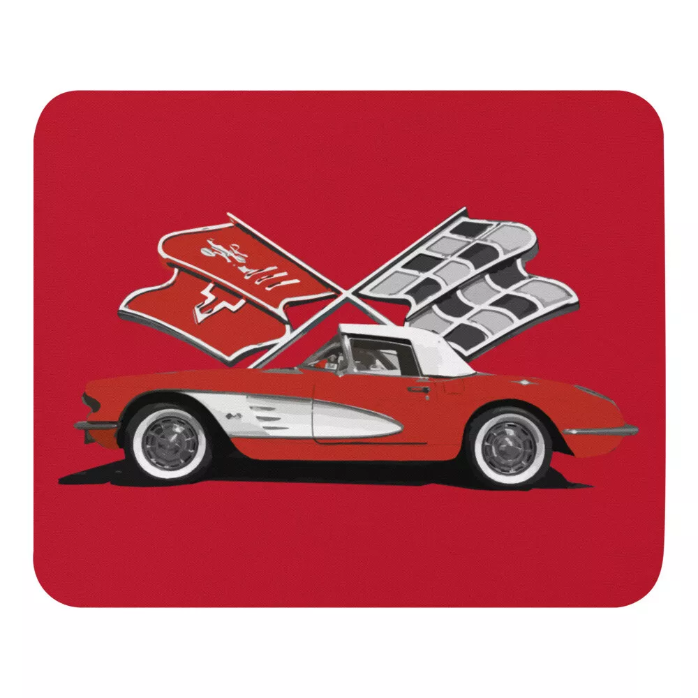 Tapis de souris ancien rouge vette C1 classique propriétaire voiture cadeau