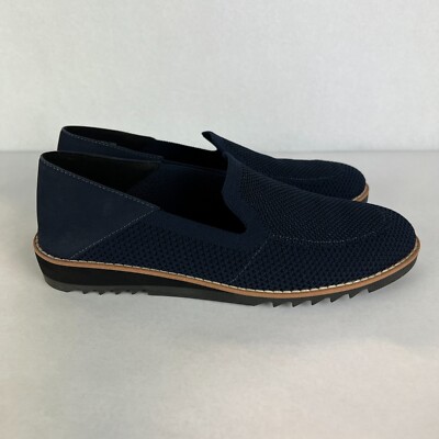 Eileen Fisher Loafers Flats Womens 6.5 Navy Novo Knit Stretch Slip On Comfort