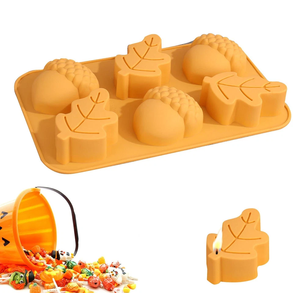 Pumpkin Mold 6 Cavity Pumpkin Leaf Oak Silicone Molds Fall - Image 4 of 4