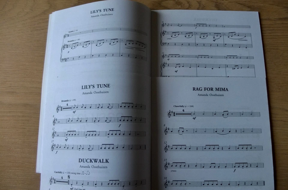 AMANDA OOSTHUIZEN LET'S PLAY EASY JAZZ FLUTE +PIANO SHEET MUSIC BOOK (1993) - Image 4 of 4