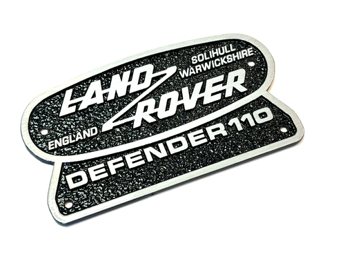 ALUMINIUM SOLID DIE-CAST LAND ROVER DEFENDER 110 SOLIHULL WARWICKSHIRE BADGE OEM - Picture 9 of 9