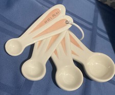 4 Piece Ceramic Measuring Spoons Bunny Ears Pink & Cream CELEBRATE IT