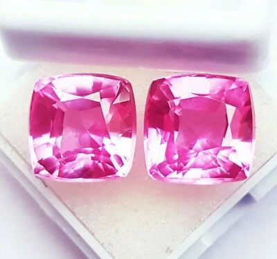 Zertifiziert Natürlich Rosa Saphir 8 Zu 10 Karat Kissen Paar Lose Edelstein R386 - Bild 1 von 4