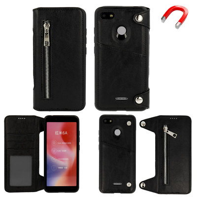 Wallet Business ZIP Premium Hülle + Portmonee Case Für Huawei P20 Lite Schwarz