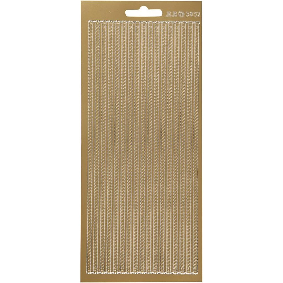 Gold Self Adhesive Border Peel Off Stickers Sheet Foil Card Embellishments Craft