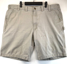 Carhartt Carpenter Shorts - Mens Size 44 - Beige Canvas Carpenter Shorts 2812