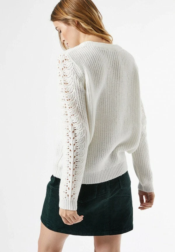 Dorothy Perkins Ivory Sweater Jumper With Open Knit Sleeve Detail Size 12 Bnwt - Image 3 of 3