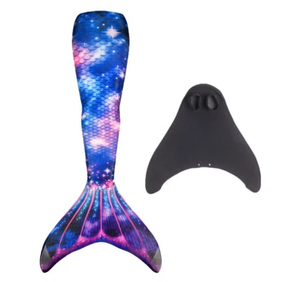 UK Kids Mermaid Tail With Monofin Swimmable Bikini Set Swimsuit Swimming Costume