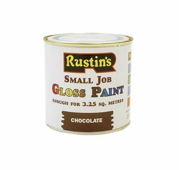 CHOCOLATE RUSTINS SMALL JOB GLOSS PAINT 250ML/3.25 SQM FOR WOOD METAL