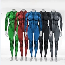 Pure Color Jumpsuit Bodysuit Full Set Costume Cosplay Halloween