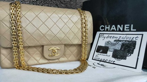 CHANEL Classic Vintage Beige Lambskin 24K Gold Reissue Chain Double Flap M Bag | eBay CHANEL Classic Vintage Beige Lambskin 24K Gold Reissue Chain Double Flap M Bag | eBay