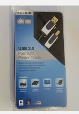 Belkin USB 2.0 Premium 6 Ft Printer Cable Gold Plated Connectors  Belkin strap