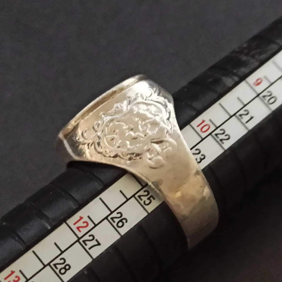 Anillo de hombre vintage soldado griego Roma plata de ley 925 retro 11 decoración pesada Foto 3 de 4