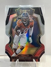 Jerry Jeudy 2022 Panini Select Premier Level Black & Red Die Cut Prizm Denver