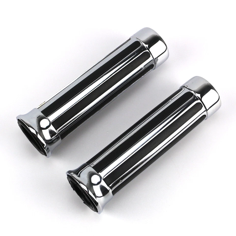 Empuñaduras de manillar cromadas de 1" para Harley Softail Dyna Glide Fat Boy Bad Boy Foto 2 de 4