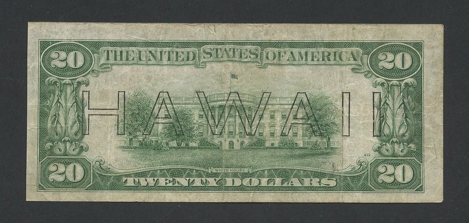 UNITED STATES $20 note 1934A HAWAII Brown Seal Fr.2305 Banknotes - Image 2 of 2