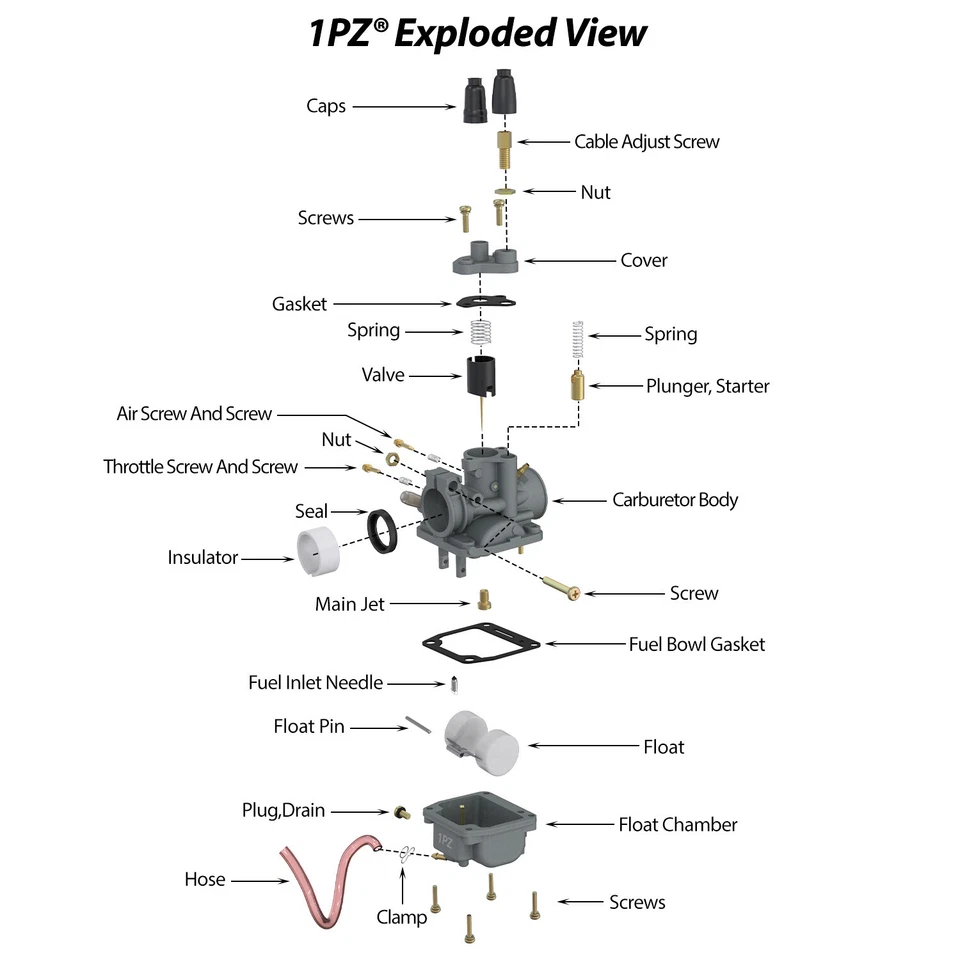 Performance PW80 Carburetor for Yamaha OEM 21W-14101-00-00 Y-Zinger 1983-2006 - Image 2 of 4